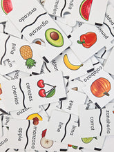 Load image into Gallery viewer, Memory Puzzles: Fruits & Veggies in English and Spanish