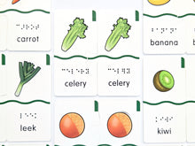 Load image into Gallery viewer, Memory Puzzles: Fruits & Veggies (Tactile Graphics & Braille) designed with The American Printing House for the Blind (BUY at APH.org)