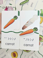 Load image into Gallery viewer, Memory Puzzles: Fruits & Veggies (Tactile Graphics & Braille) designed with The American Printing House for the Blind (BUY at APH.org)