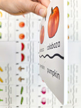 Load image into Gallery viewer, Memory Puzzles: Fruits &amp; Veggies in English and Spanish
