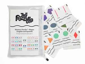 Memory Puzzles: Shapes in English and Spanish