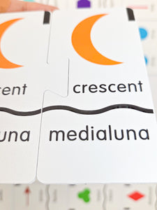 Memory Puzzles: Shapes in English and Spanish
