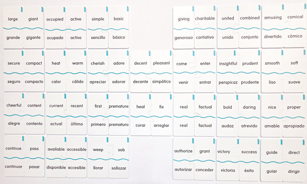 Memory Puzzles: SET B Synonyms in English and Spanish