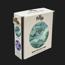 Load image into Gallery viewer, Green and Blue Stone: Double-sided Wood Puzzle Edition

