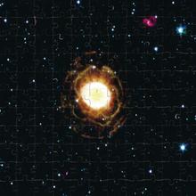 Load image into Gallery viewer, Flower shape in Ring Nebula, mini puzzle , with lines
