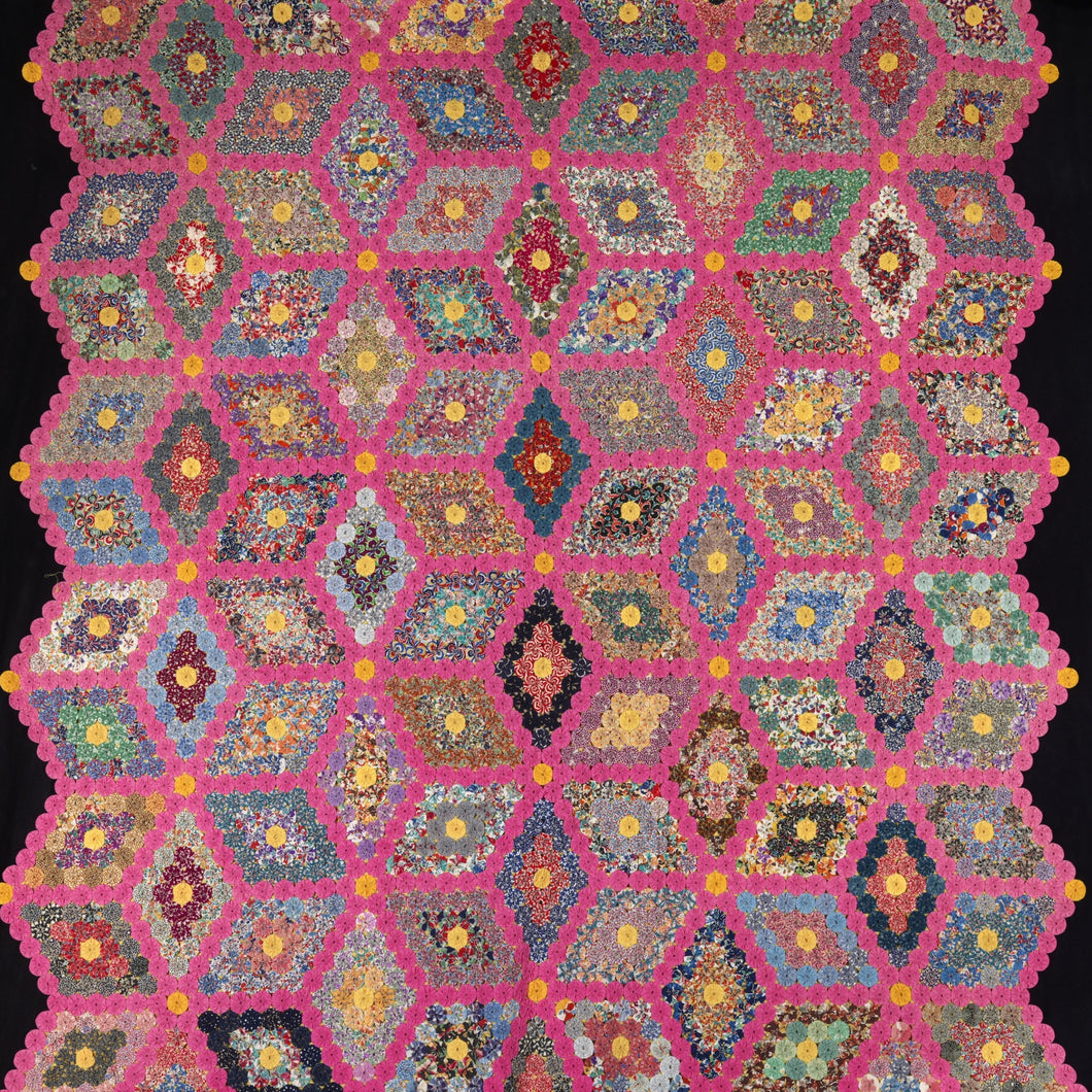 Yo-Yo Hexagon Quilt