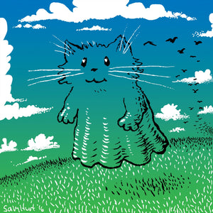 Puzzle Coasters Set: Monochrome Kitty