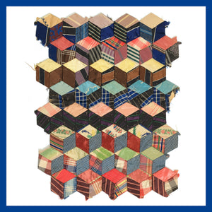Silk Tumbling Blocks Quilt - Mini Puzzle